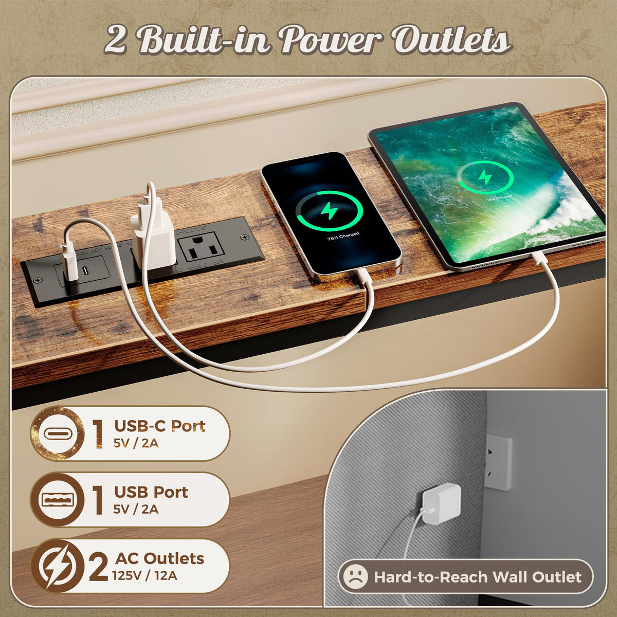 Narrow Console Table with Power Outlets & USB-C R44997