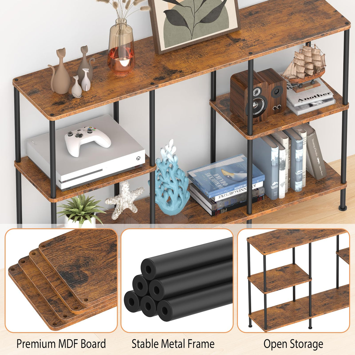 Tall 3 Tier TV Stand with Storage M7037