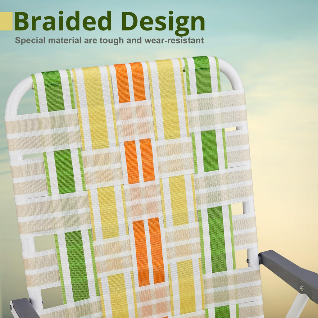 2 Pack Green Foldable Beach Chairs I495777