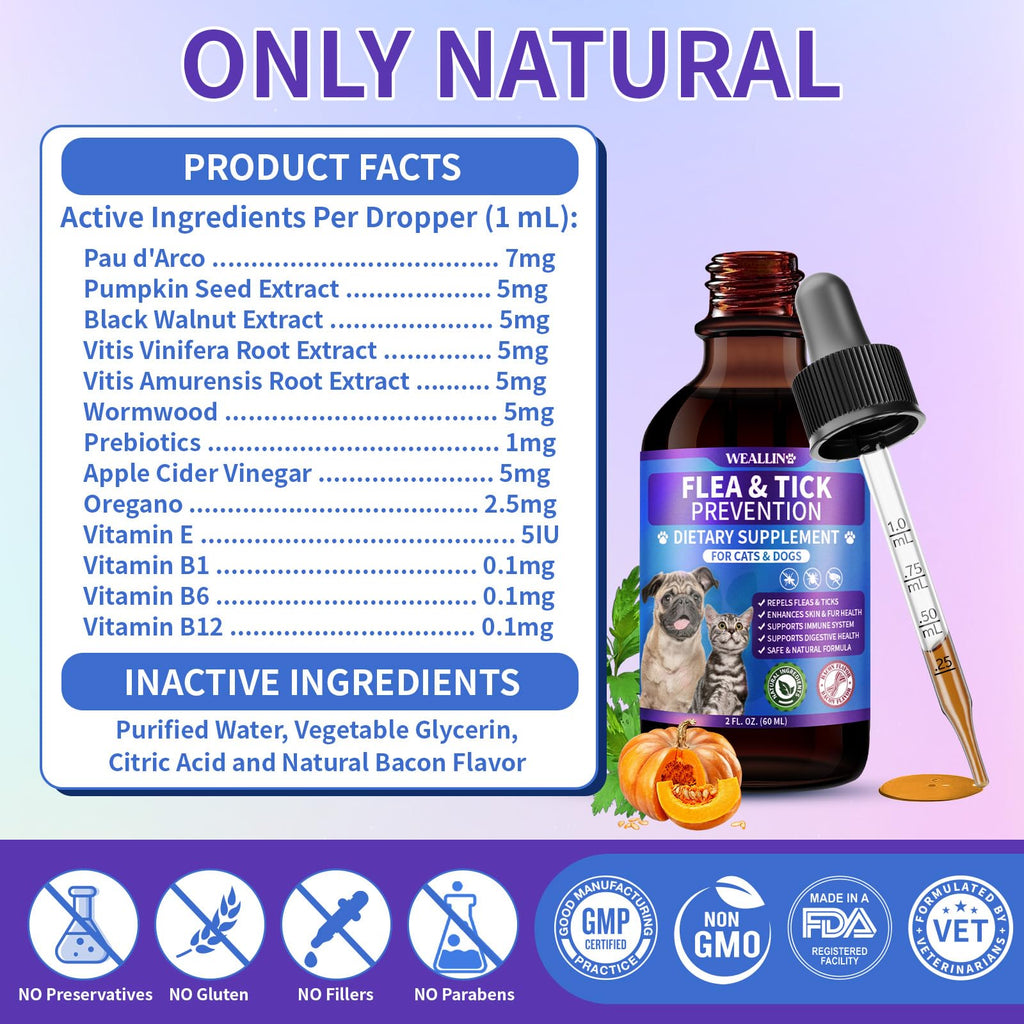 Flea and Tick Support for Dogs and Cats 60ml S3005