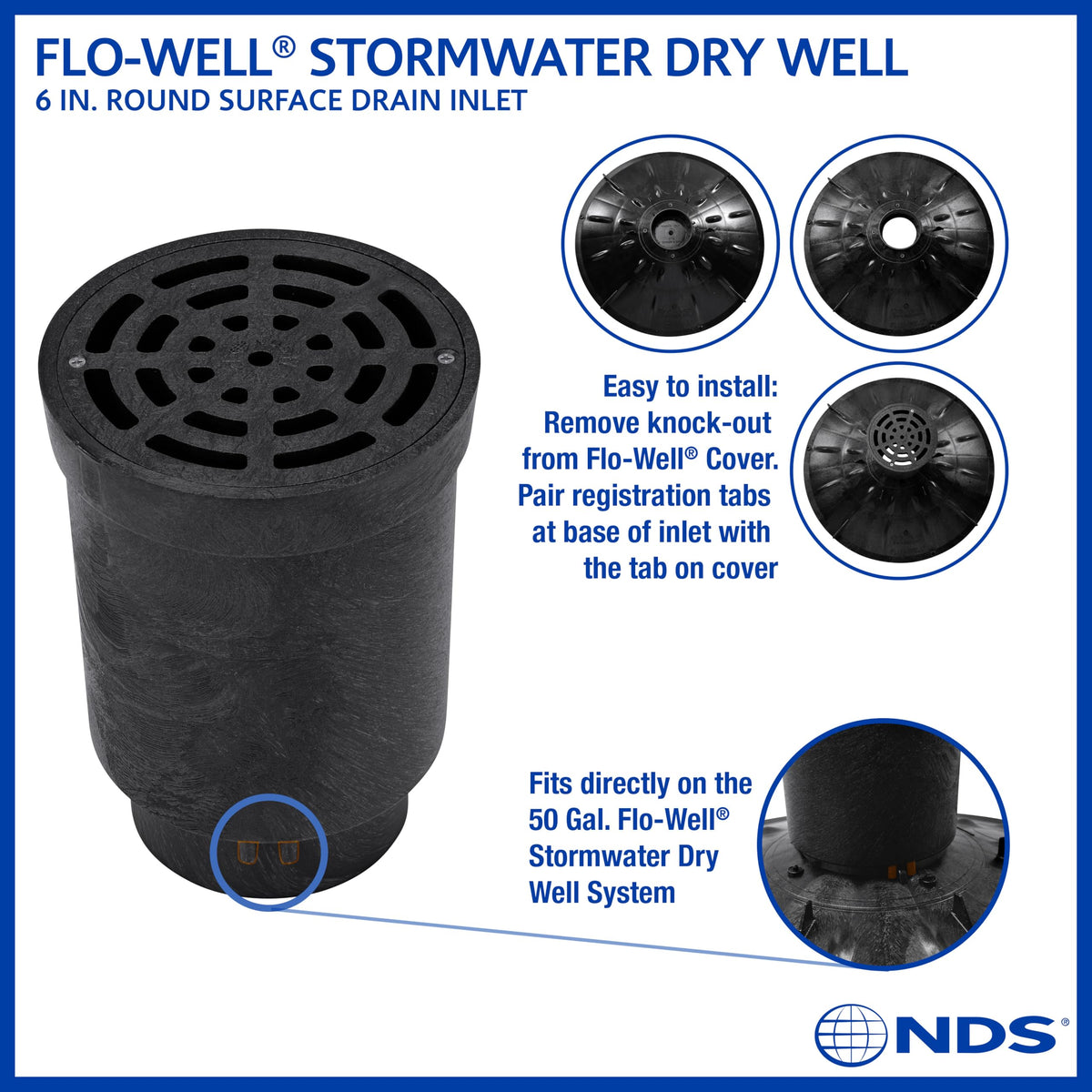 50 Gal. Flo Stormwater Dry Well System Kit with 3 Side Panels & 1 Cover B86963