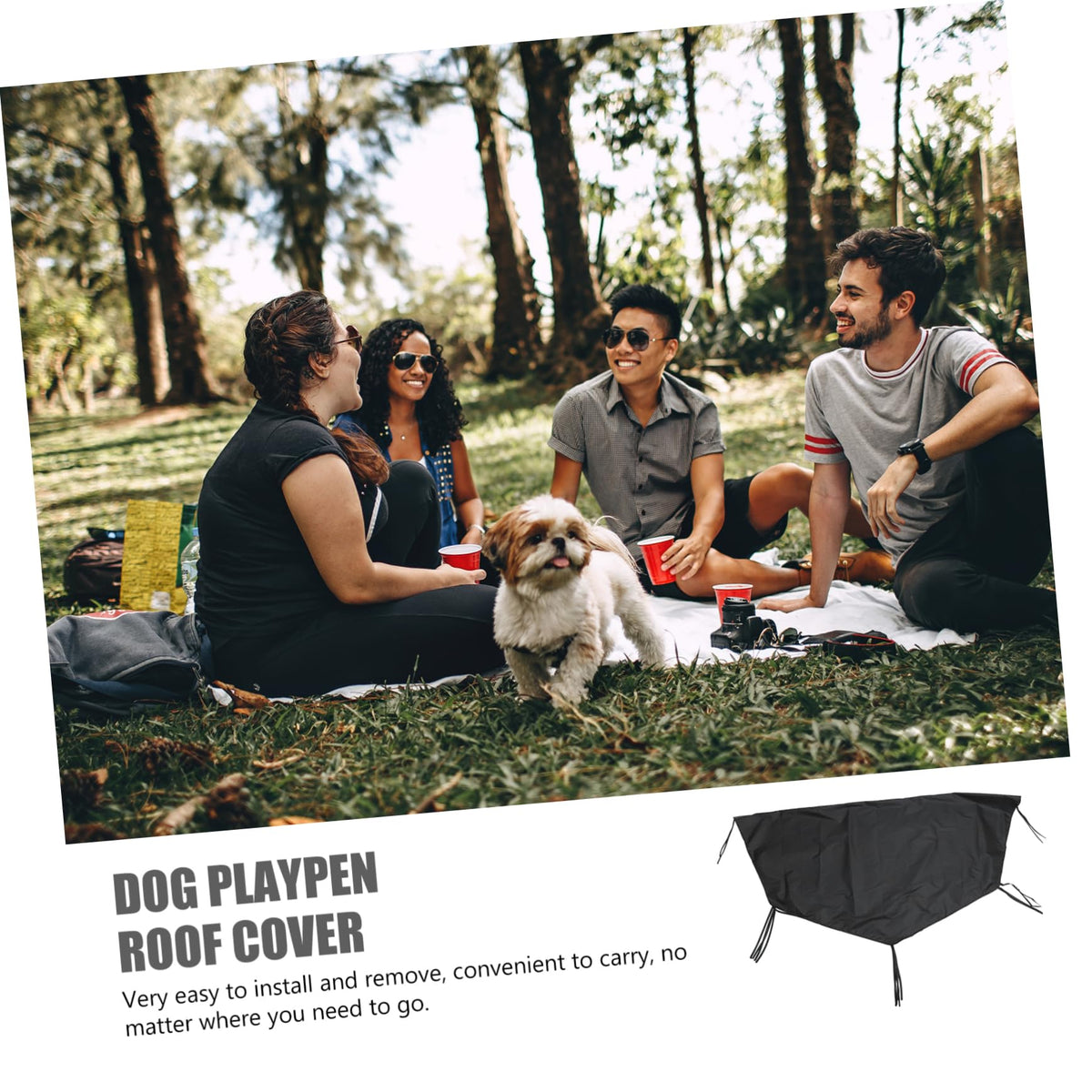 Outdoor Dog Playpen Roof Cover S836948