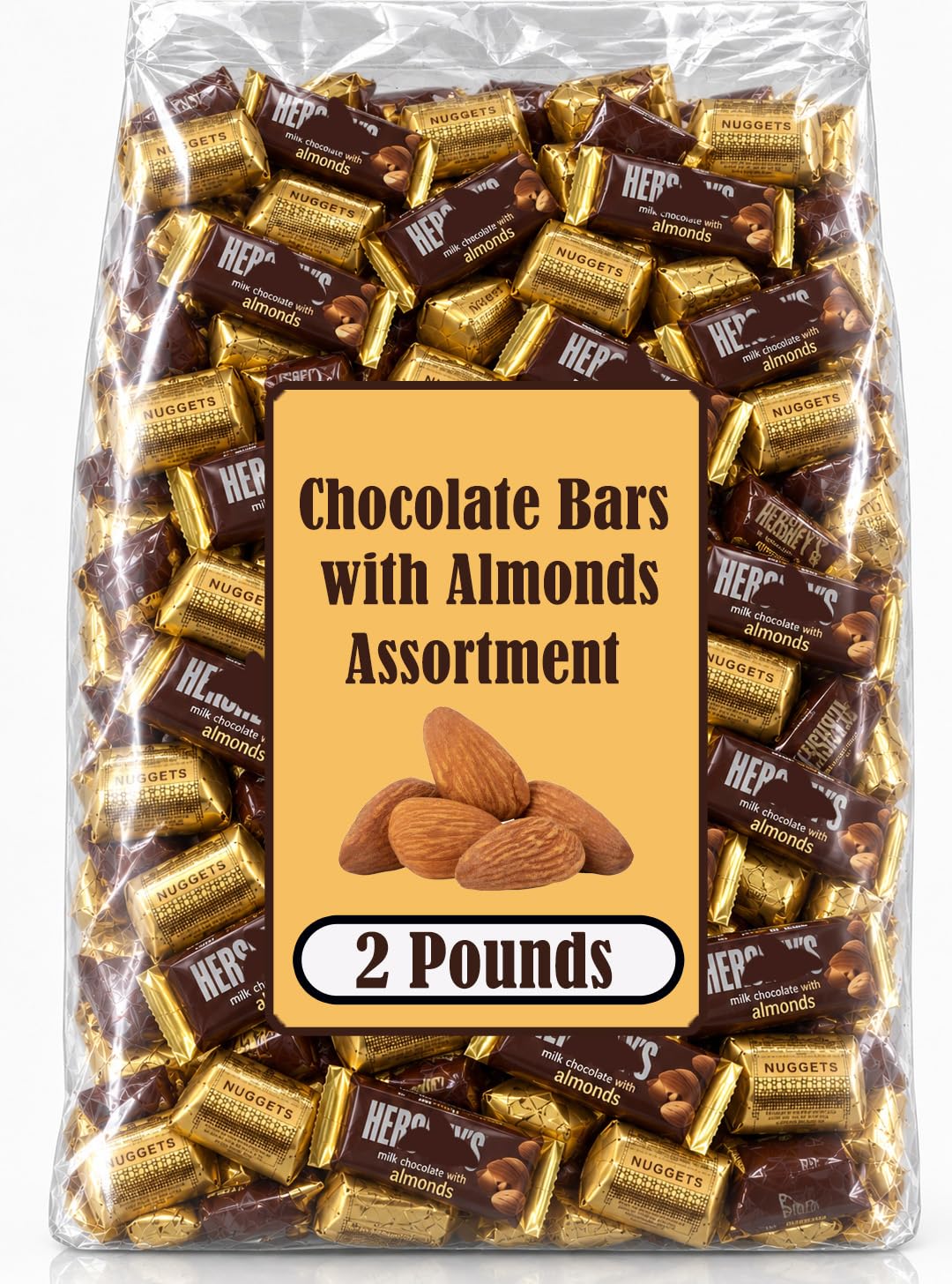 Milk and Dark Chocolate with Almonds Assortment, 2 Lbs Bulk N17524