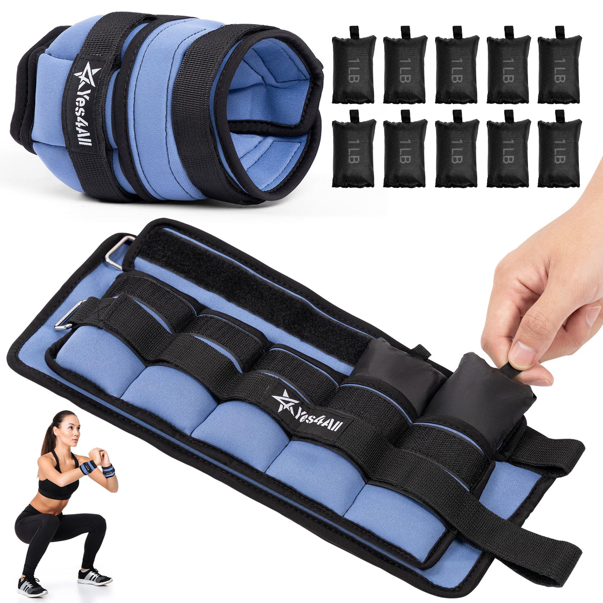 Adjustable Wrist & Ankle Weights 3.5/5 LB Pair L691269
