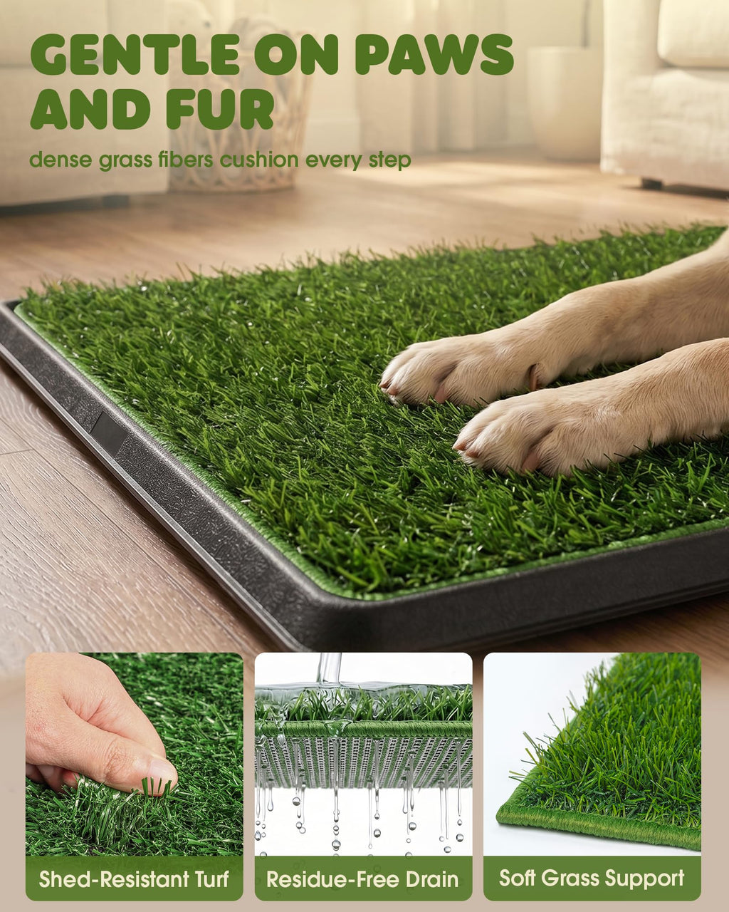 3 Layer Dog Grass Pad with Tray 30" x 20" I964068