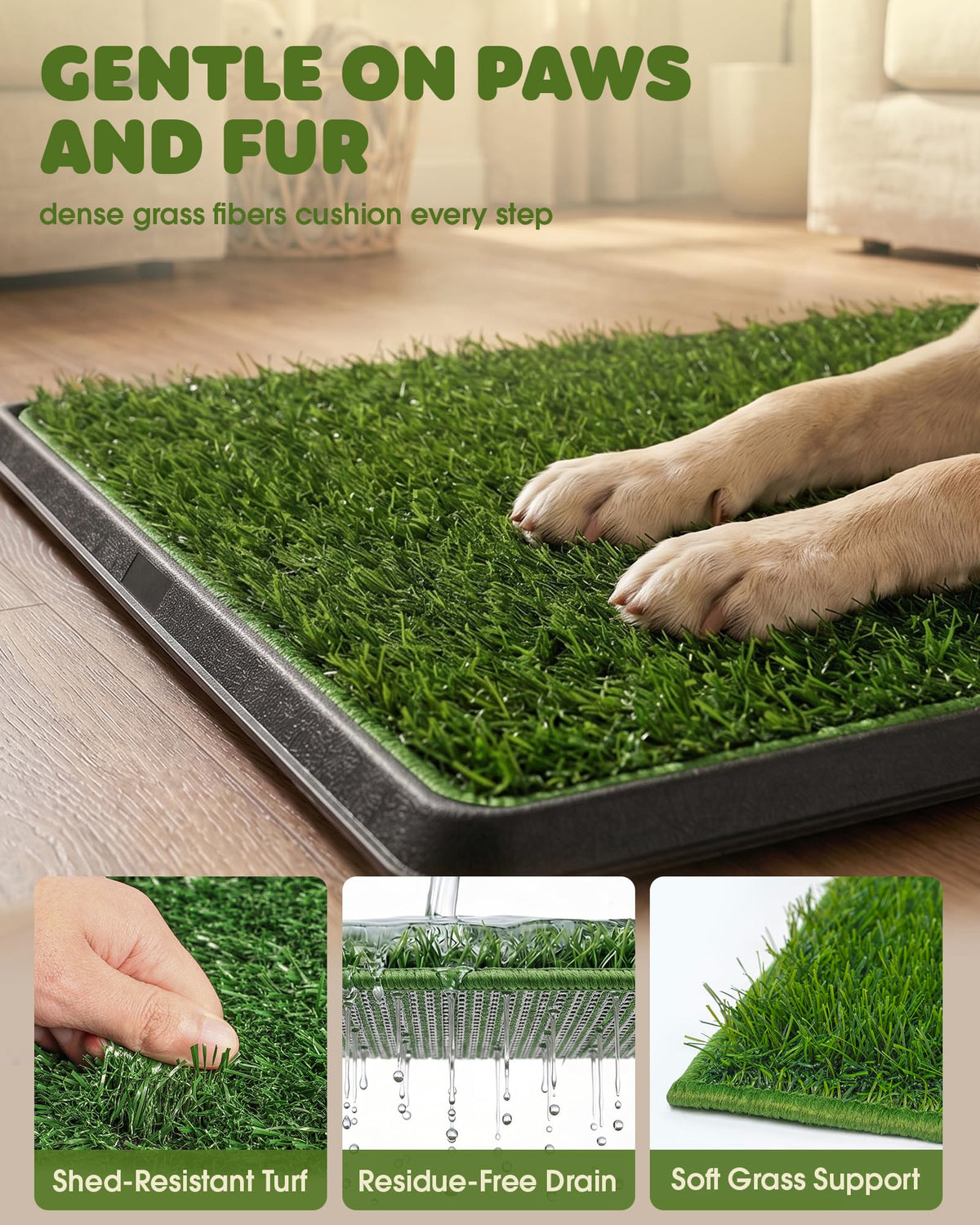 3 Layer Dog Grass Pad with Tray 30" x 20" I964068