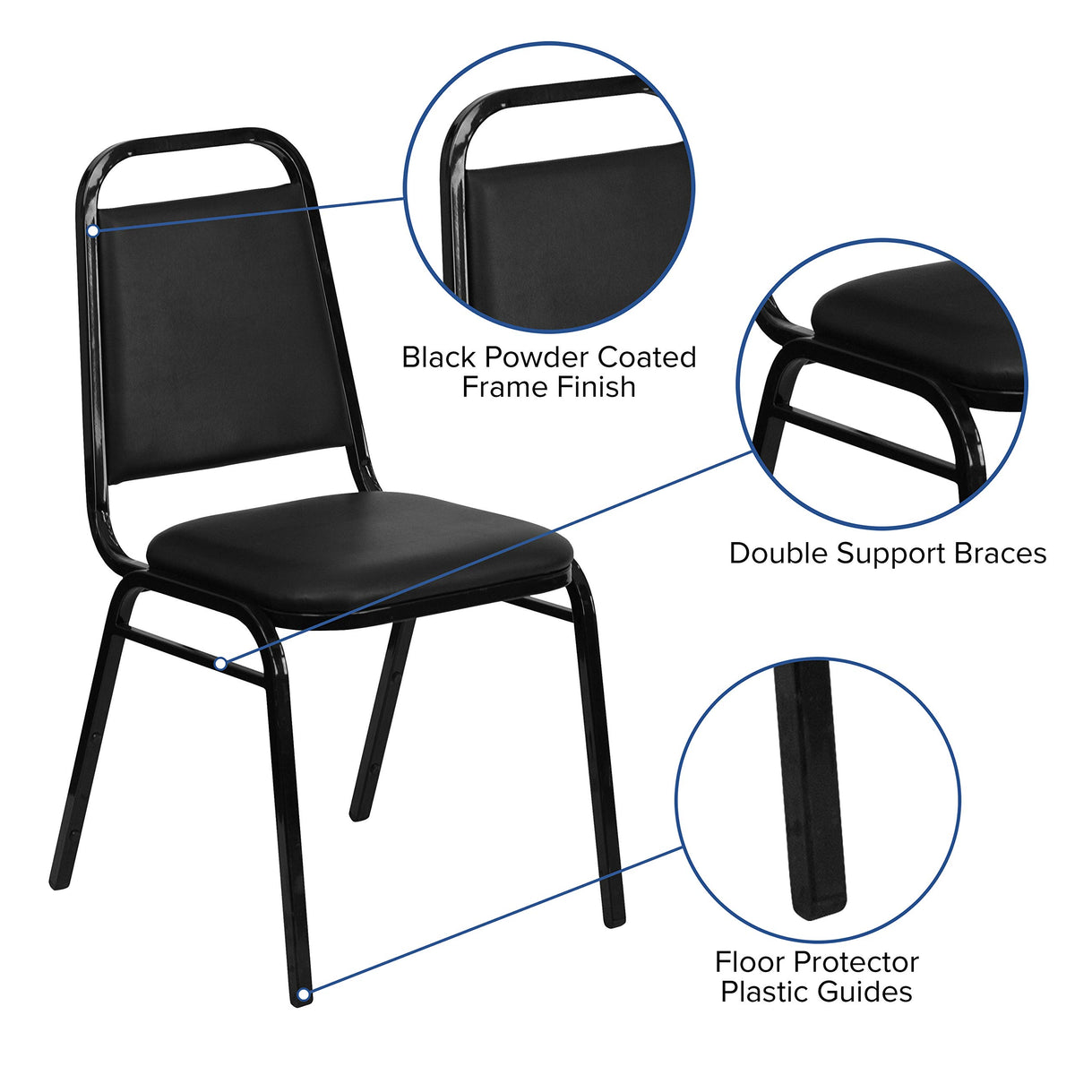 Black Stackable Banquet Chair W80355