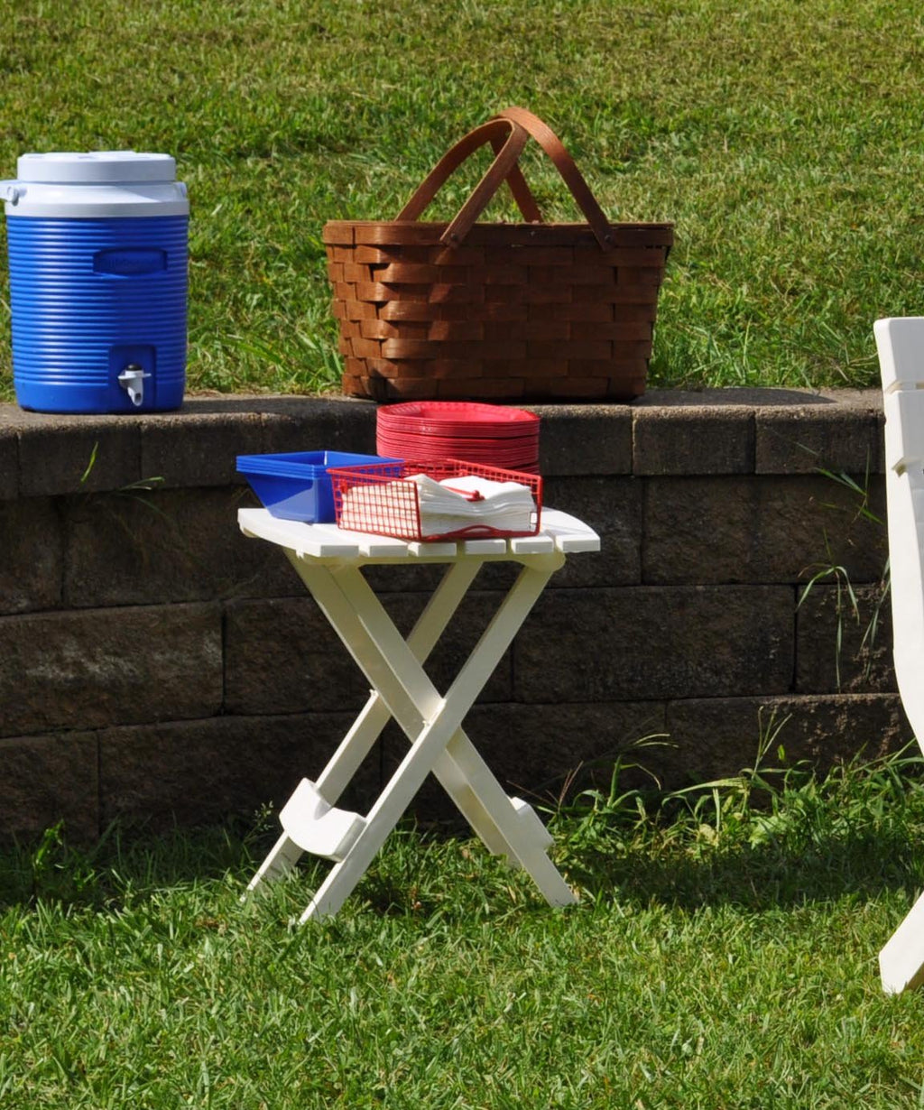 Plastic Quik-Fold Side Table White B4588