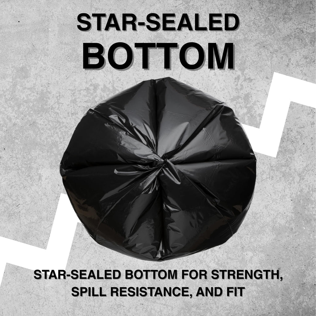 45 Gallon Black 1.5 Mil Trash Bags 100 Count B80526