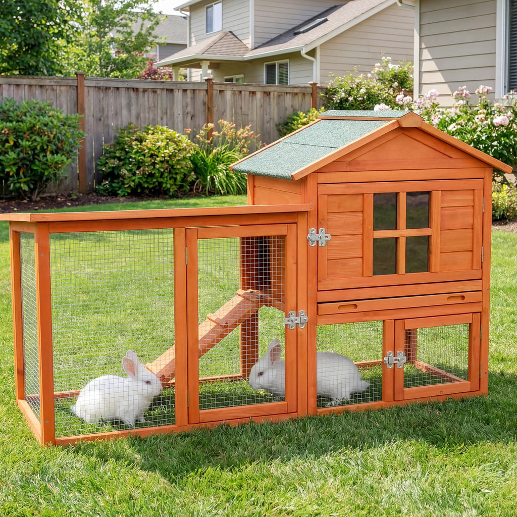 Large Outdoor Indoor Wooden Rabbit Hutch T7001
