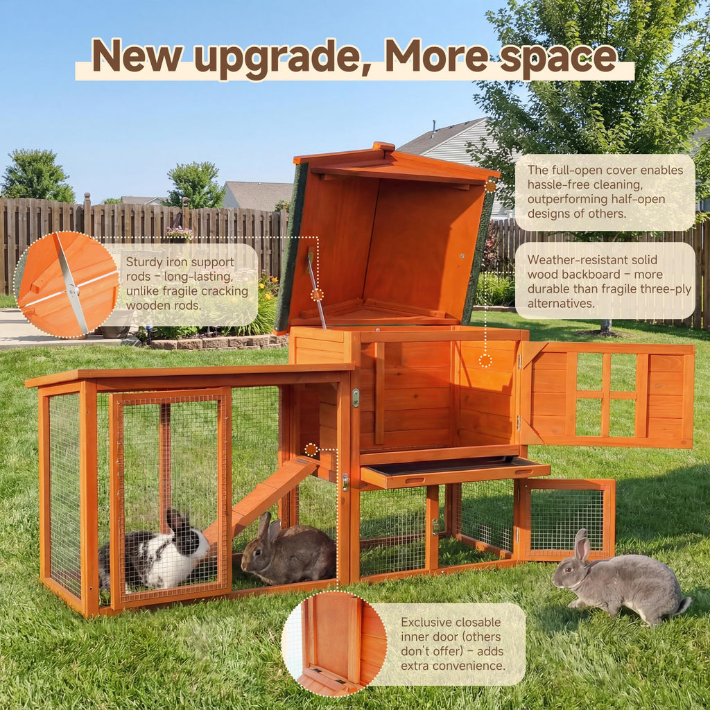 Large Outdoor Indoor Wooden Rabbit Hutch T7001