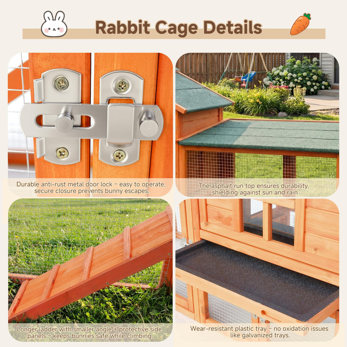 Large Outdoor Indoor Wooden Rabbit Hutch T7001