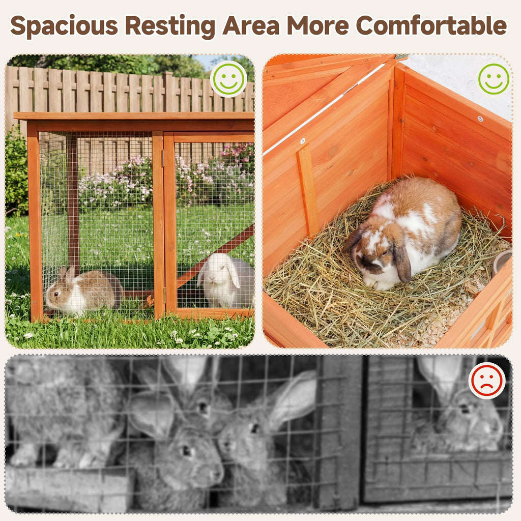 Large Outdoor Indoor Wooden Rabbit Hutch T7001