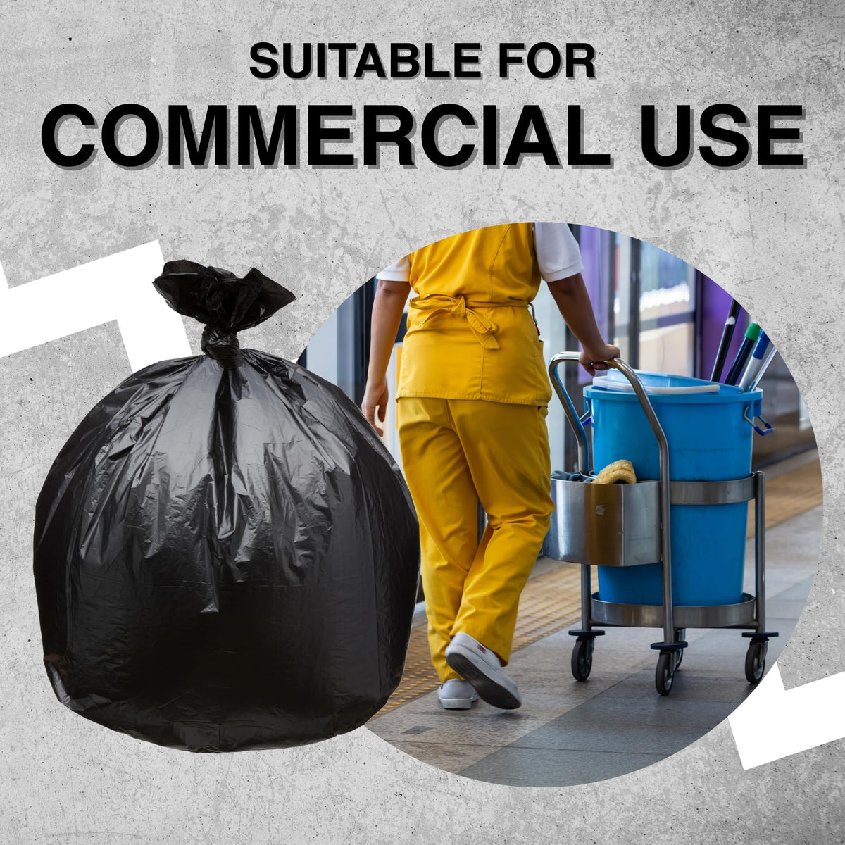 45 Gallon Black 1.5 Mil Trash Bags 100 Count B80526